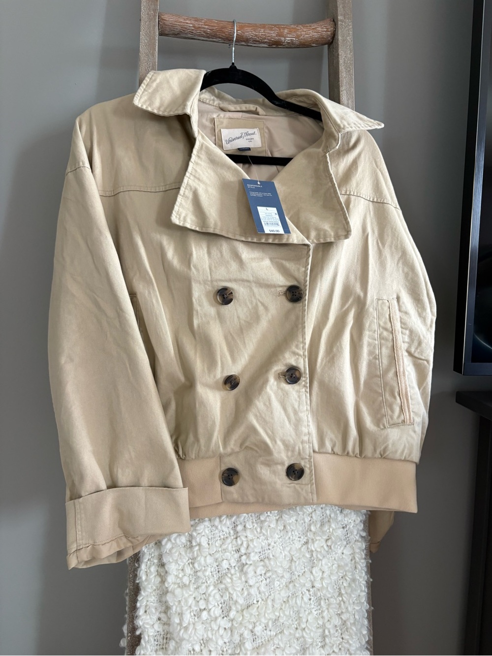 DBeige Double-Breasted Womens Jacket